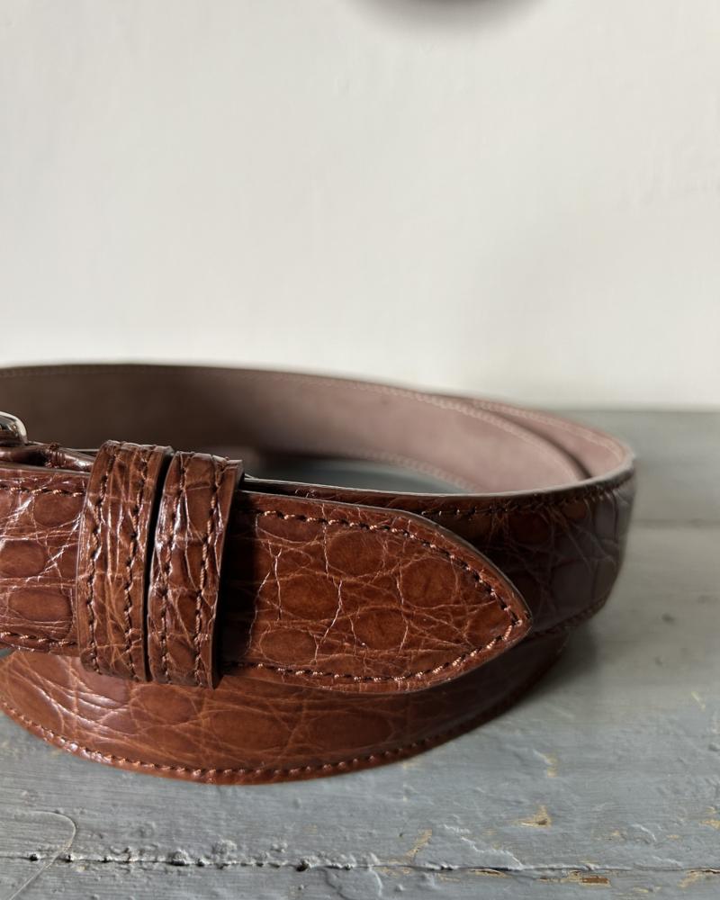 Silver metal buckle belt - Cocoa Brown - Image 4