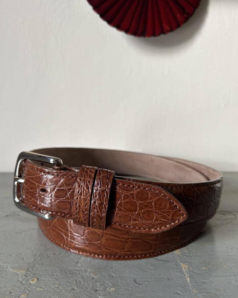 Silver metal buckle belt - Cocoa Brown - Image 5