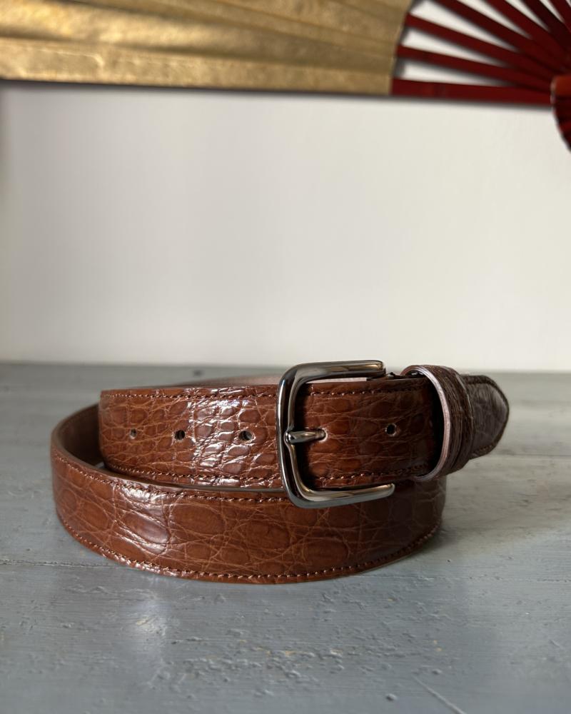 Silver metal buckle belt - Cocoa Brown - Image 3