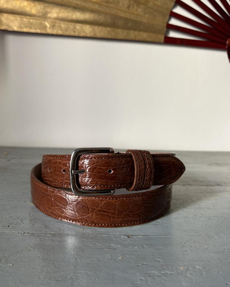 Silver metal buckle belt - Cocoa Brown - Image 2