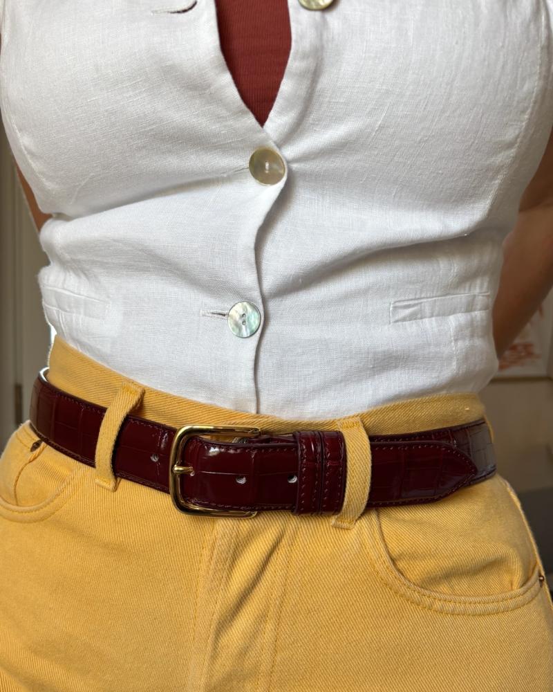 Gold metal buckle belt - Cherry - Image 9