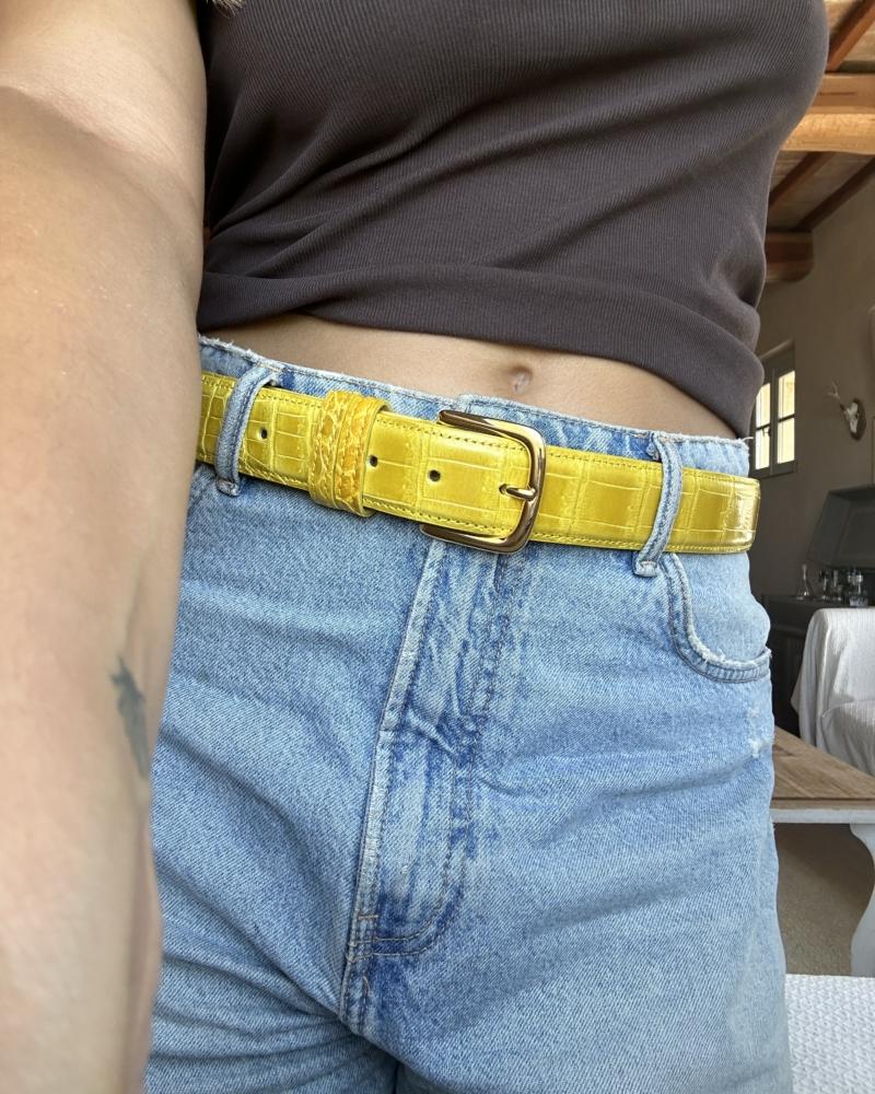 Gold metal buckle belt -Yellow Sun - Image 4