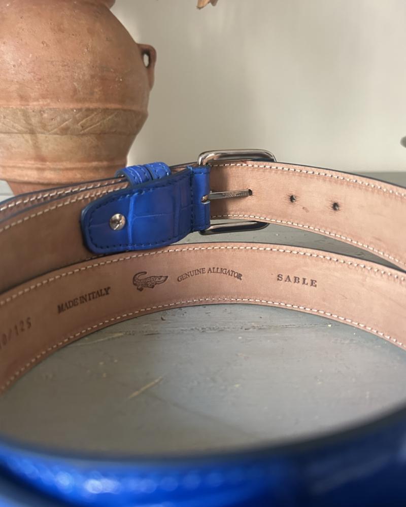 Silver metal buckle belt - Electric Blu  - Image 3