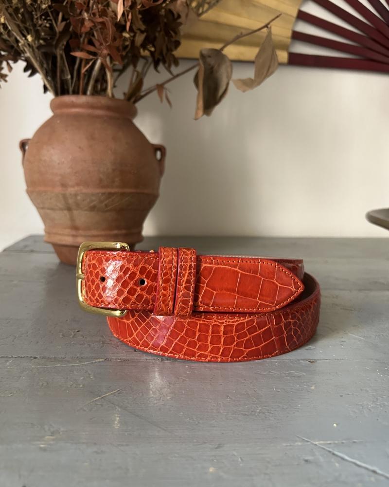Gold metal buckle belt -Orange - Image 6
