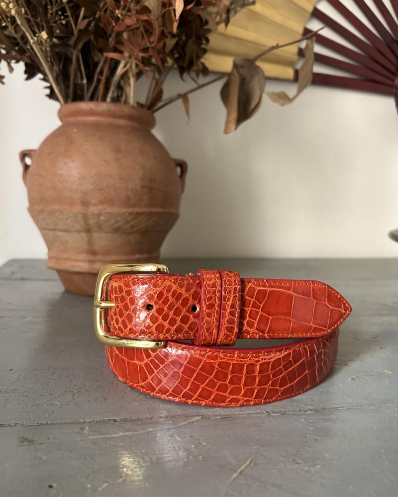 Gold metal buckle belt -Orange - Image 5