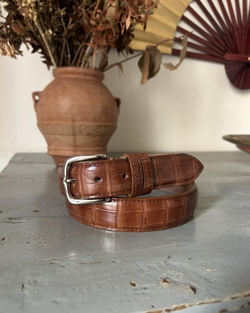 Silver metal buckle belt - Brown nuts - Image 2