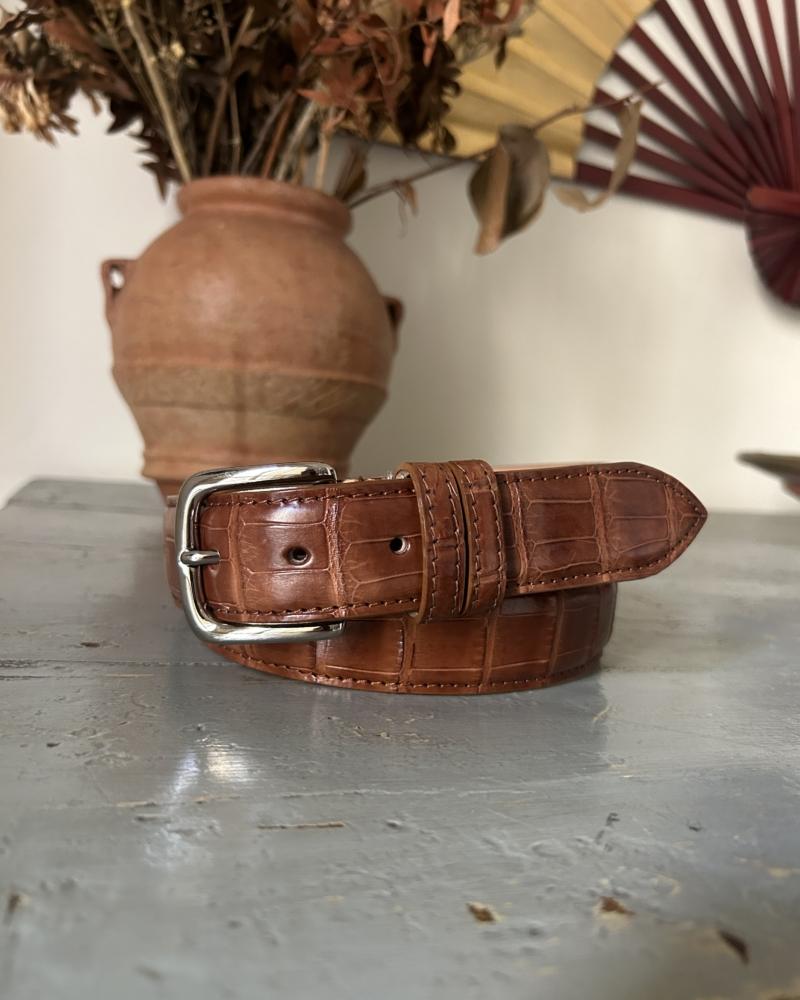 Silver metal buckle belt - Brown nuts - Image 3