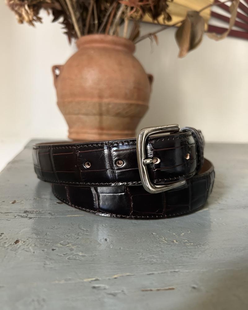 Silver metal buckle belt - Rouge Noir