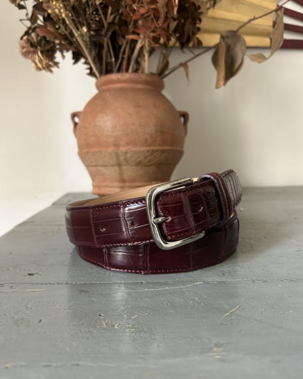 Cintura con fibbia in metallo argentata - Bordeaux