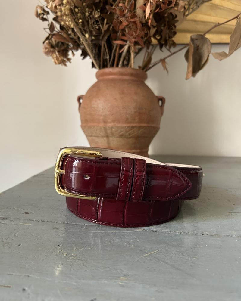 Gold metal buckle belt - Cherry - Image 3