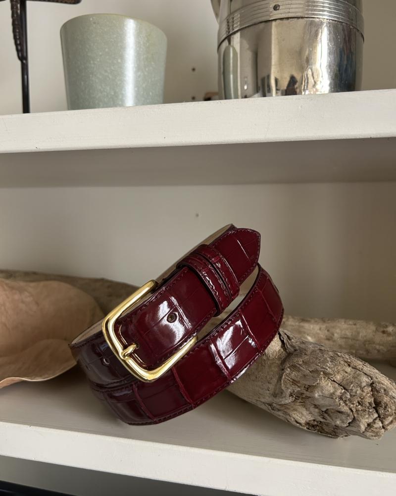 Gold metal buckle belt - Cherry - Image 4