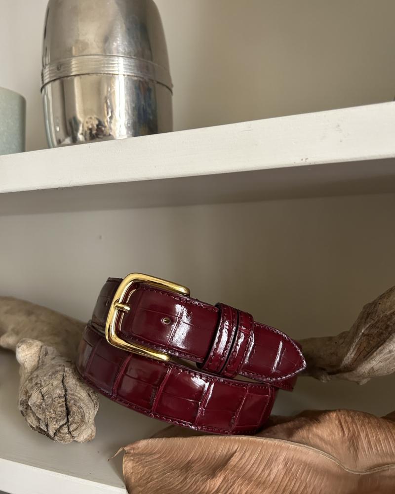 Gold metal buckle belt - Cherry - Image 2