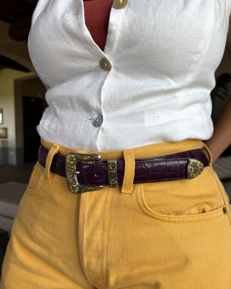 Rodeo belt -Purple & Mustard/Orange - Image 6