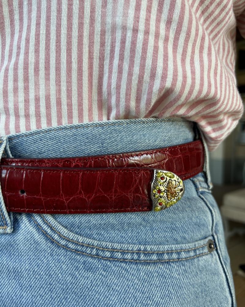 Rodeo belt -Cherry & Mustard/Orange - Image 8