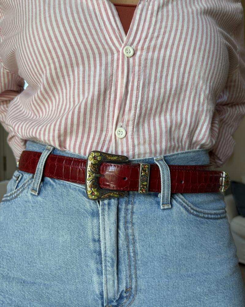 Rodeo belt -Cherry & Mustard/Orange - Image 9