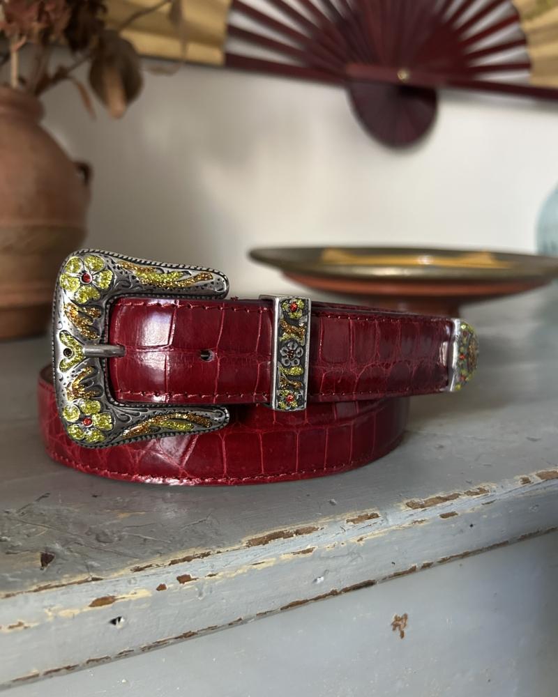 Rodeo belt -Red & Mustard/Orange - Image 3