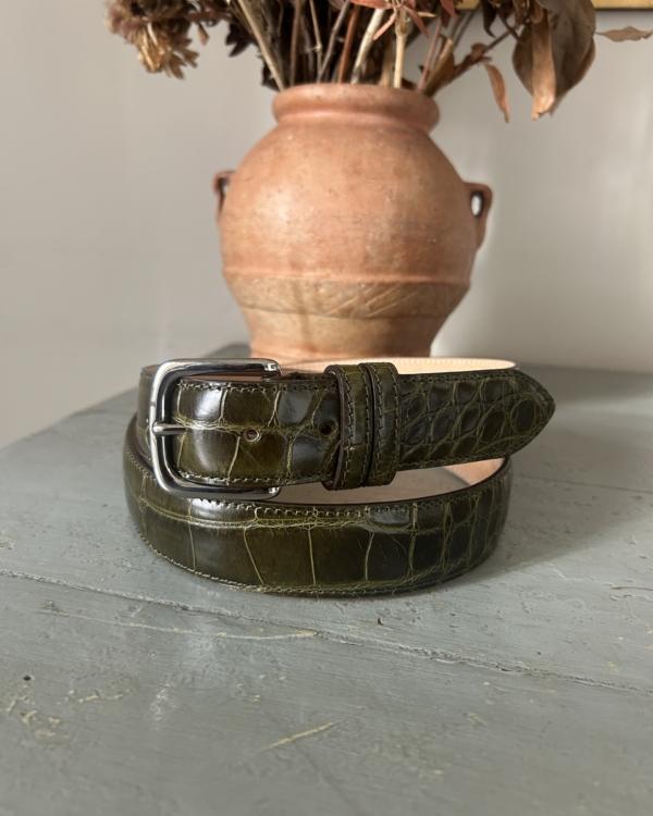 Cintura con fibbia metallo - Verde Muschio