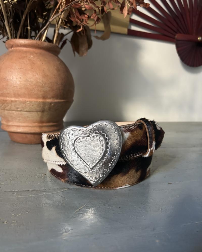 The Heart Belt -Cowhide Leather Pony & Metal Buckle 2 - Image 5