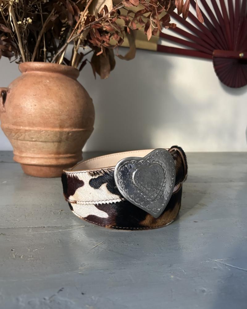 The Heart Belt -Cowhide Leather Pony & Metal Buckle 2 - Image 3