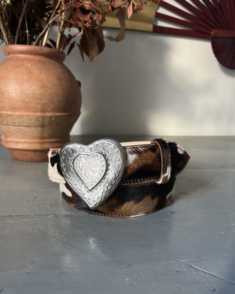 The Heart Belt -Cowhide Leather Pony & Metal Buckle 2 - Image 2
