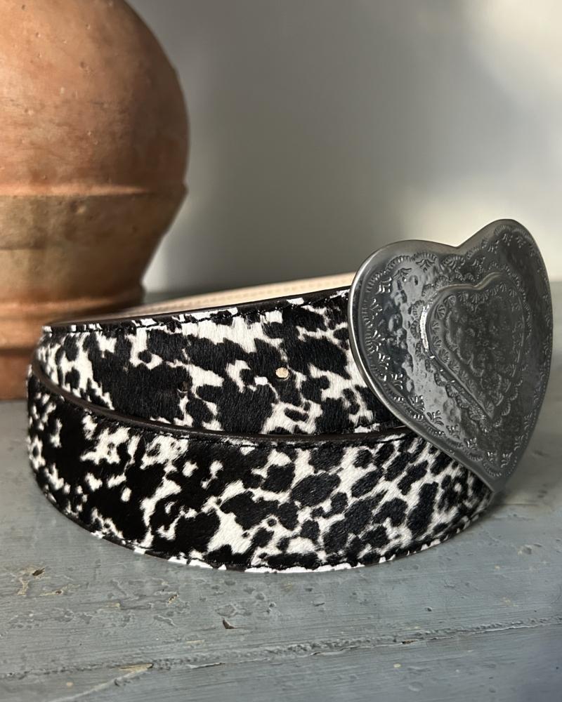 The Heart Belt -Cowhide Leather Pony & Metal Buckle - Image 2