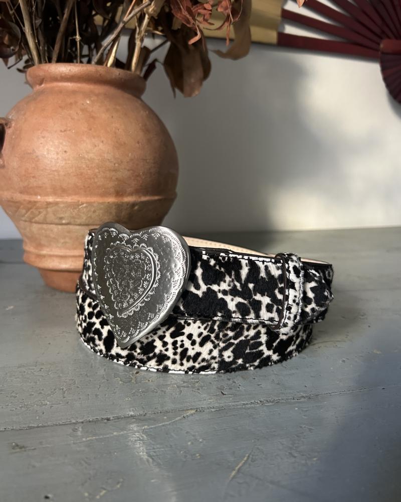 The Heart Belt -Cowhide Leather Pony & Metal Buckle - Image 5