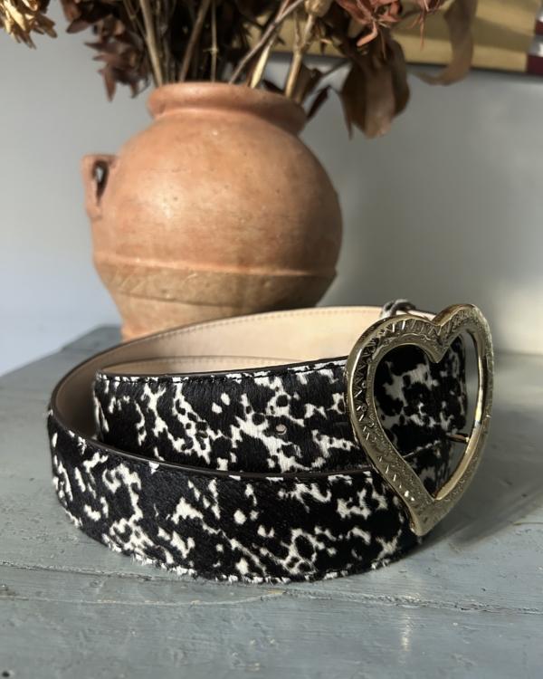 Cintura Cuore - Cavallino muccato e Cuore in metallo dorato 4