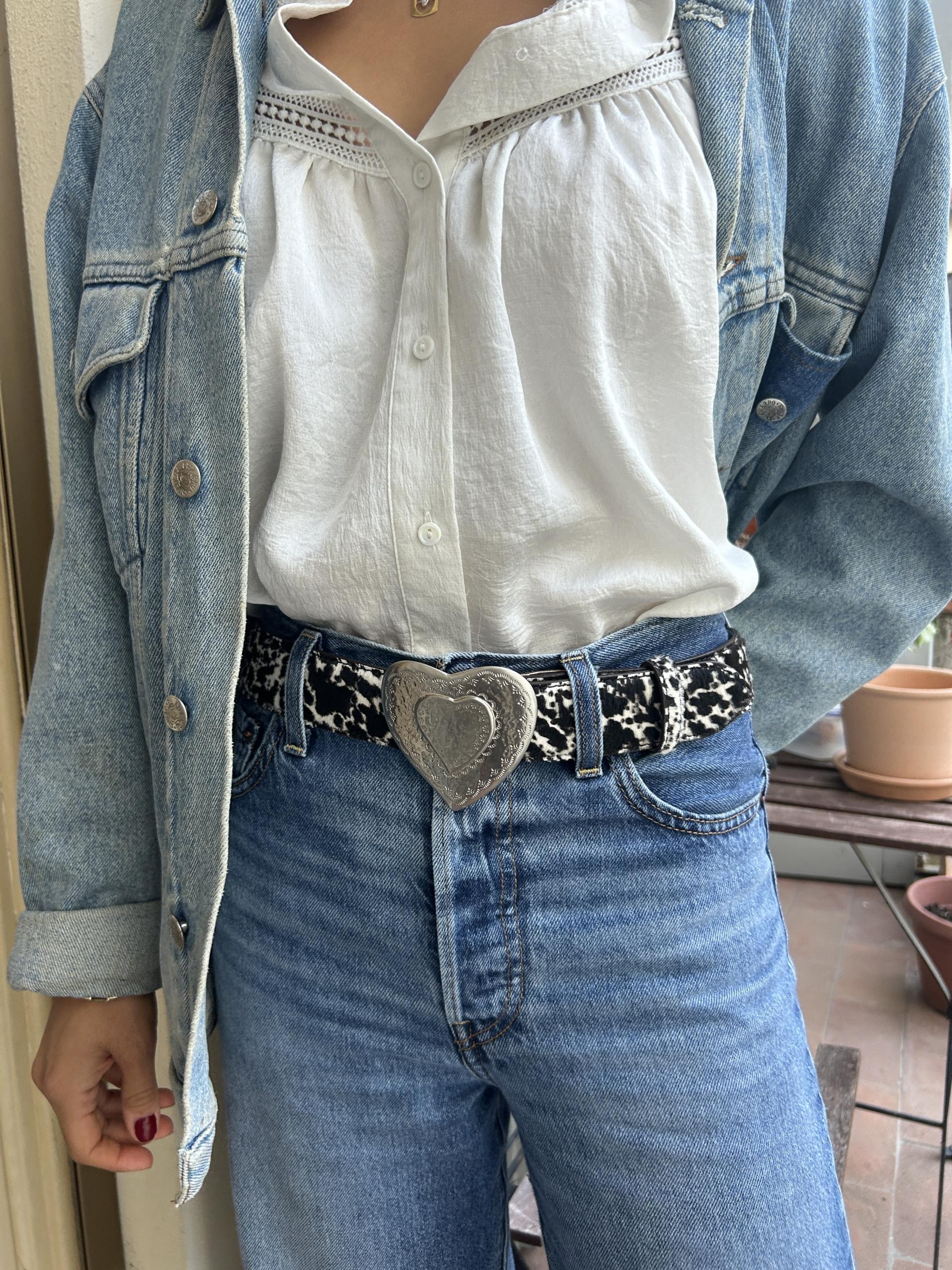 The Heart Belt -Cowhide Leather Pony & Metal Buckle - Image 11