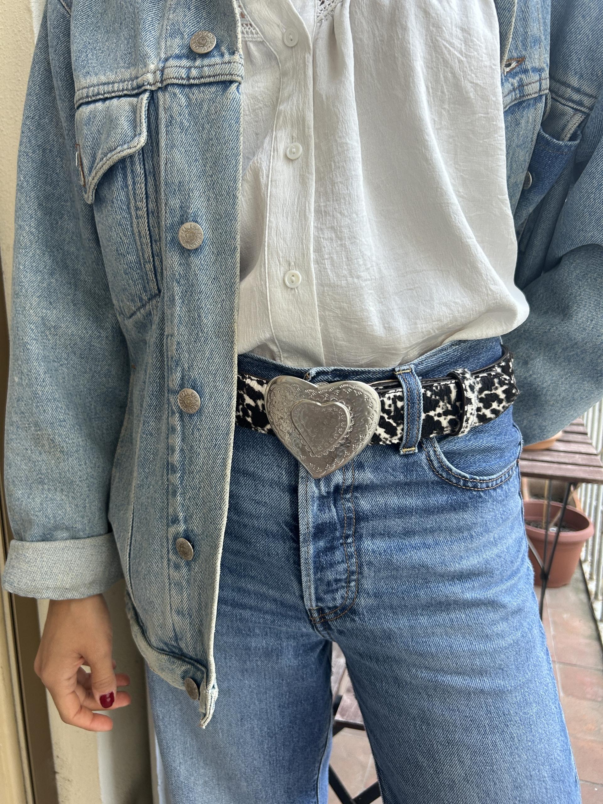 The Heart Belt -Cowhide Leather Pony & Metal Buckle - Image 9