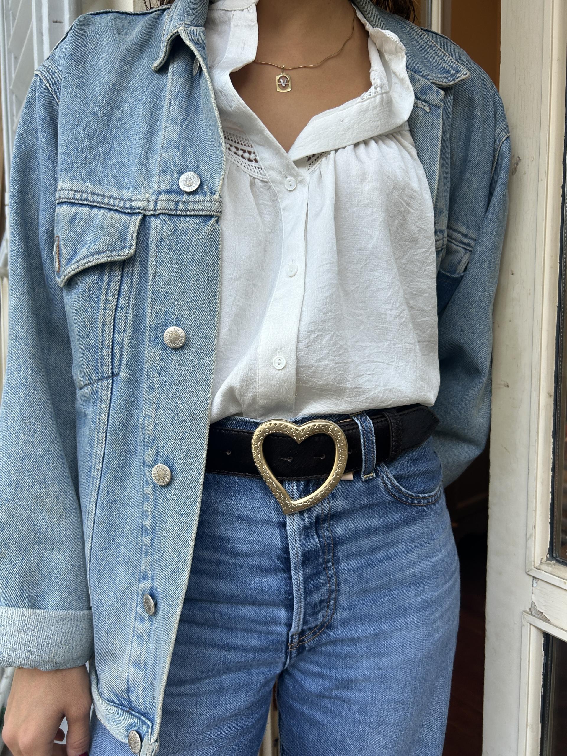 The Heart Belt -Cowhide Leather Pony & Metal Golden Buckle 3 - Image 7