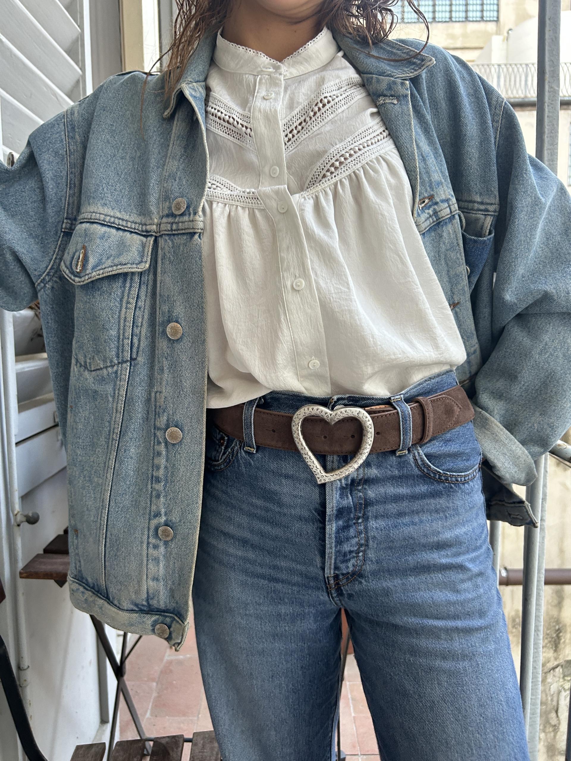 The Heart Belt - Brown Suede & Metal Buckle 2 - Image 4