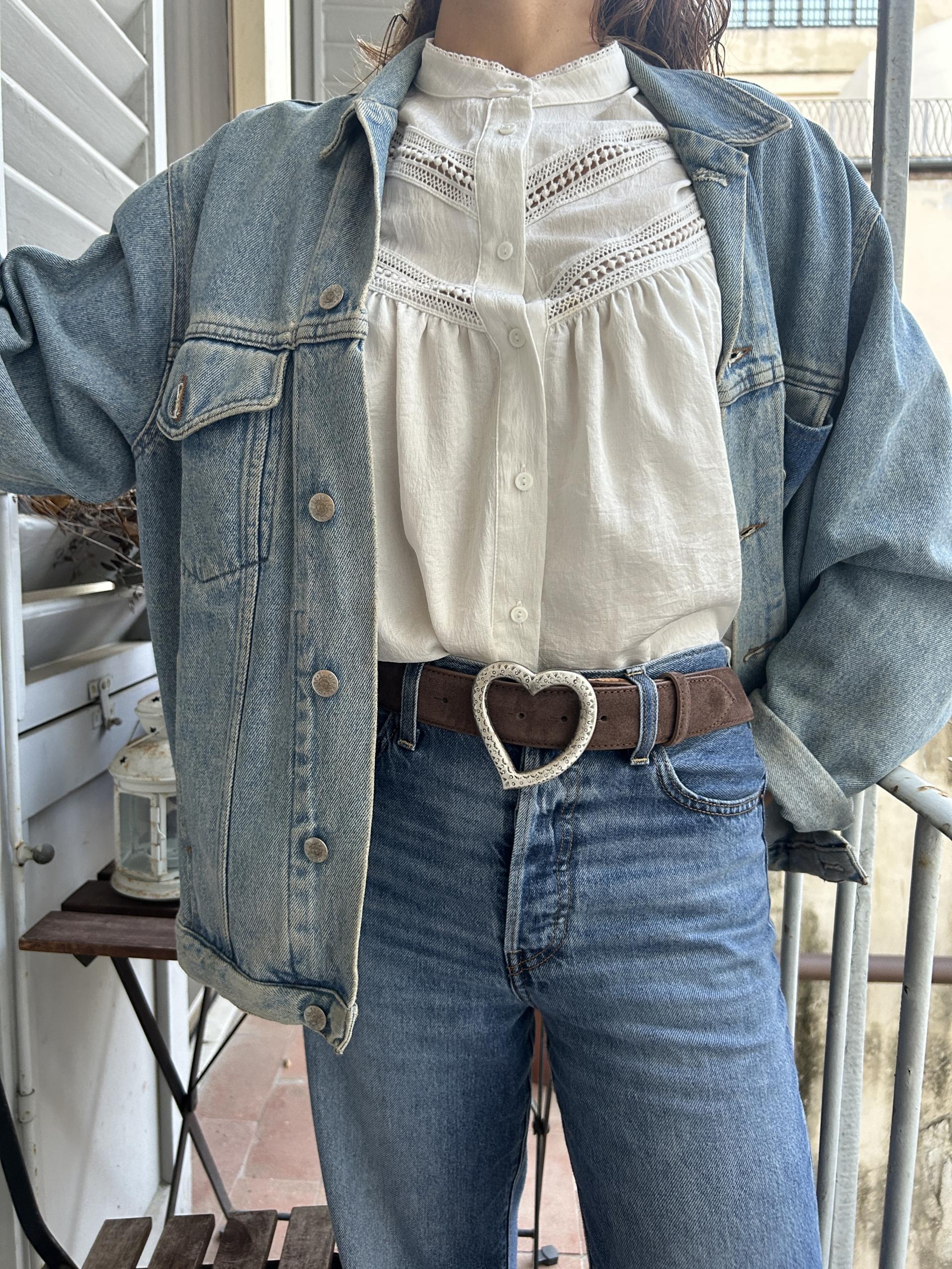 The Heart Belt - Brown Suede & Metal Buckle 2 - Image 3