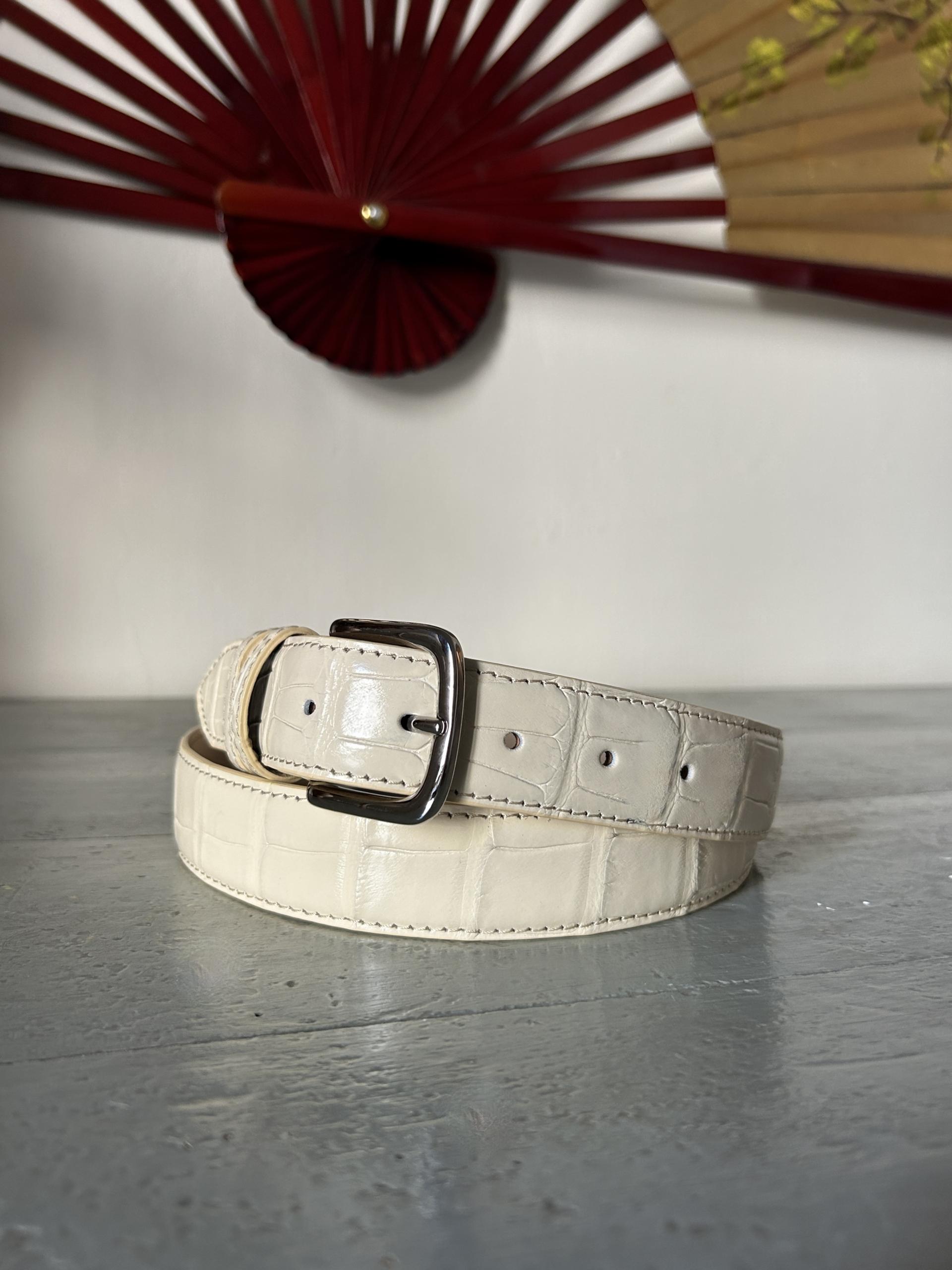 Cintura con fibbia metallo - Panna Montata